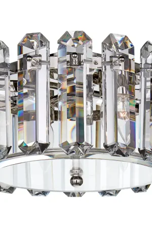 AERIN Bonnington 4 Light 14.25 inch Polished Nickel Flush Mount Ceiling Light in Crystal, Small Genuine
