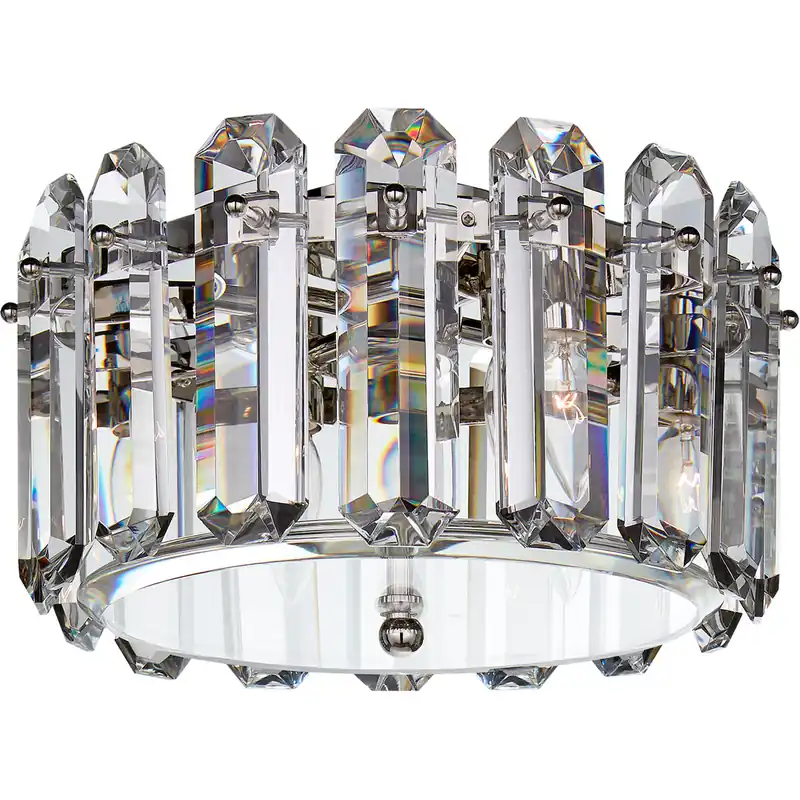 AERIN Bonnington 4 Light 14.25 inch Polished Nickel Flush Mount Ceiling Light in Crystal, Small Genuine