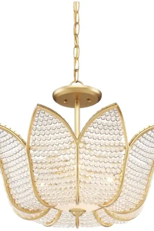 Bebe 3 Light 26.75 inch Contemporary Gold Leaf/Clear Chandelier Ceiling Light Bargain