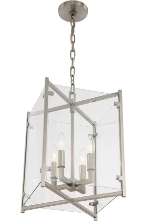Best Price Danbury 4 Light 12 inch Brushed Nickel Mini Chandelier Ceiling Light