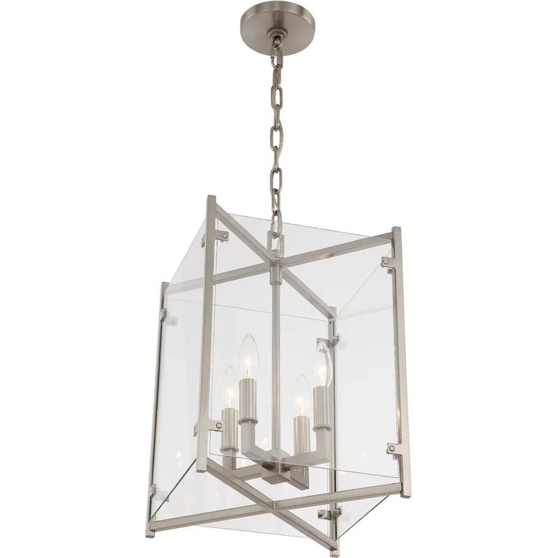Best Price Danbury 4 Light 12 inch Brushed Nickel Mini Chandelier Ceiling Light