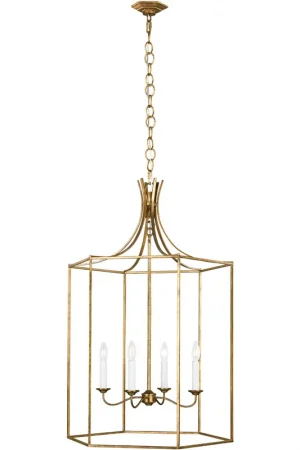 AH by Alexa Hampton Bantry House 4 Light 24 inch Antique Gild Lantern Pendant Ceiling Light Clearance