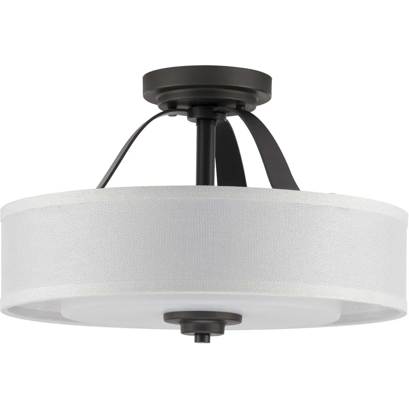 Trending Kene 2 Light 16 inch Graphite Semi-Flush Mount Convertible Ceiling Light