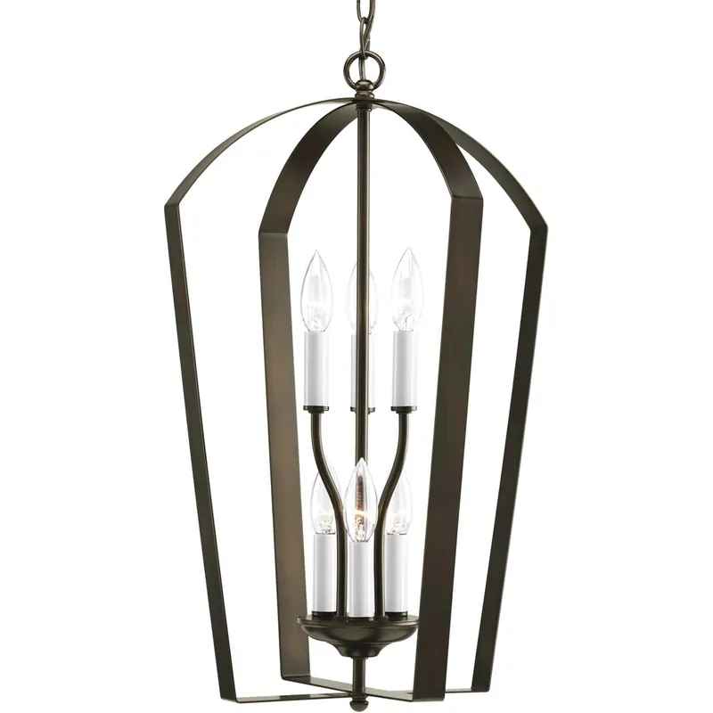 Genuine Gather 6 Light 15 inch Antique Bronze Foyer Pendant Ceiling Light