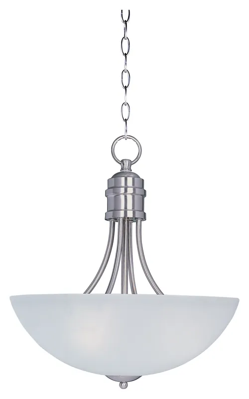 Limited Offer Logan 3 Light 16 inch Satin Nickel Invert Bowl Pendant Ceiling Light in 100, MN