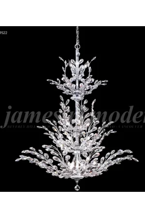 Best Price Florale 26 Light 38 inch Silver Large Entry Crystal Chandelier Ceiling Light, Large