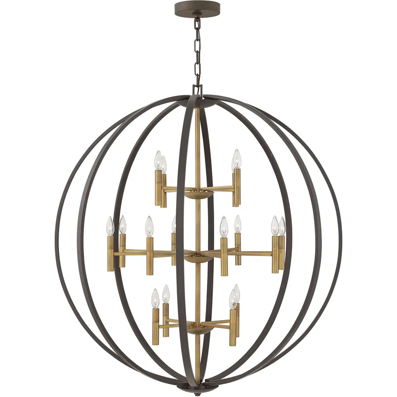 Euclid 16 Light 44 inch Spanish Bronze with Heirloom Brass Indoor Chandelier Ceiling Light Buy Direct