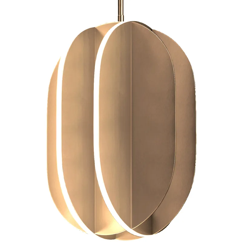 Luxury Interval LED 9.75 inch Satin Brass Single Pendant Ceiling Light