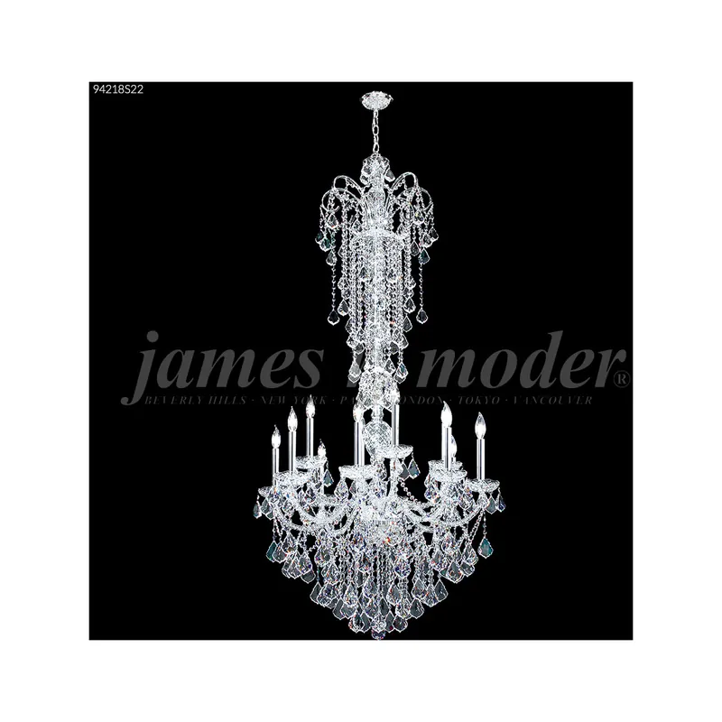 Exclusive Vienna 12 Light 33 inch Silver Large Entry Crystal Chandelier Ceiling Light, Large
