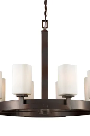 Authentic Signature 8 Light 28 inch Antique Bronze Chandelier Ceiling Light