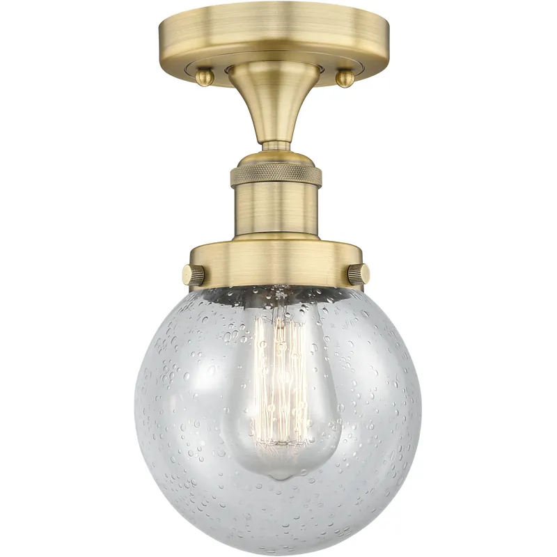 Beacon 1 Light 6 inch Brushed Brass Semi-Flush Mount Ceiling Light Budget
