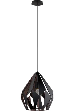 Carlton 1 Light 12.2 inch Matte Black and Copper Pendant Ceiling Light One Day Deal