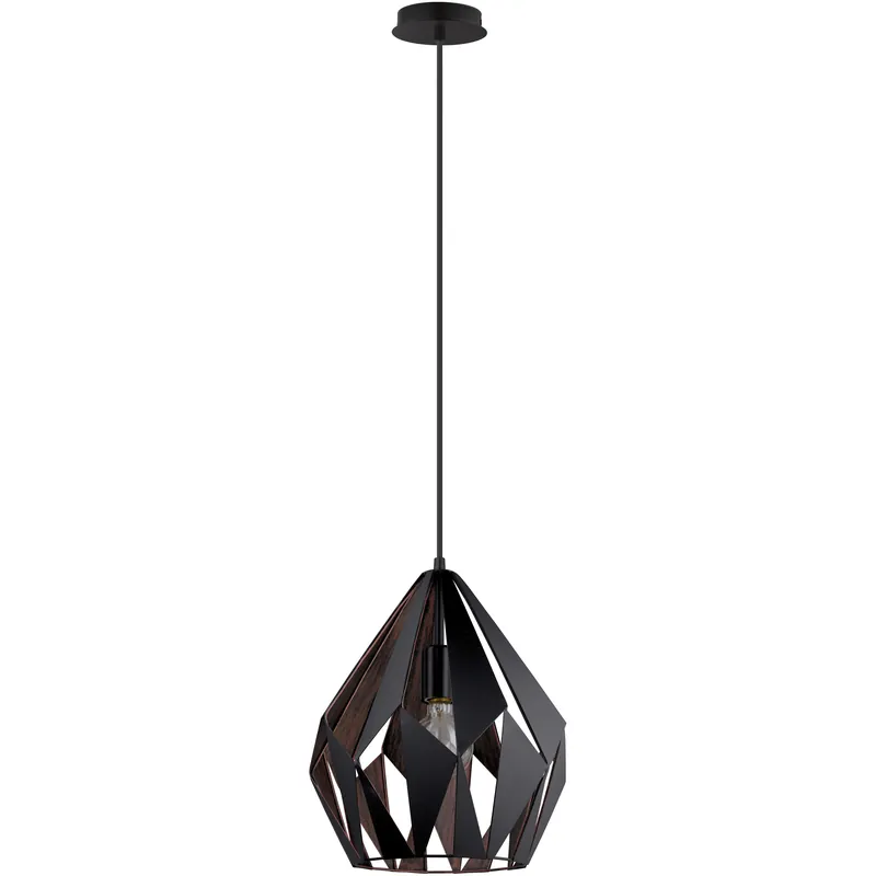 Carlton 1 Light 12.2 inch Matte Black and Copper Pendant Ceiling Light One Day Deal