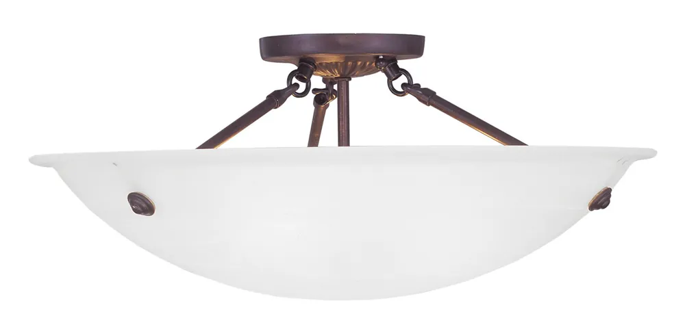 Oasis 3 Light 20 inch Bronze Semi-Flush Mount Ceiling Light Price Cut