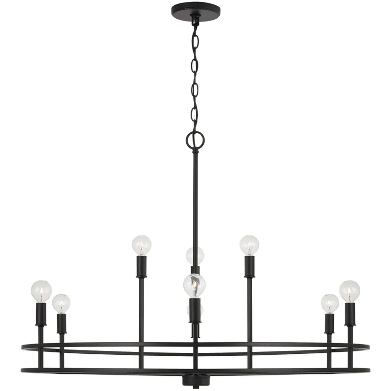Express Delivery Fuller 9 Light 34.75 inch Matte Black Chandelier Ceiling Light