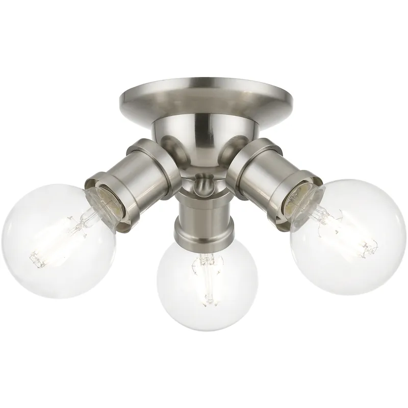 Cheap Lansdale 3 Light 7 inch Brushed Nickel Flush Mount Ceiling Light