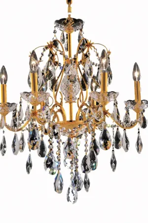 Buy Online St. Francis 6 Light 24 inch Gold Dining Chandelier Ceiling Light in Royal Cut