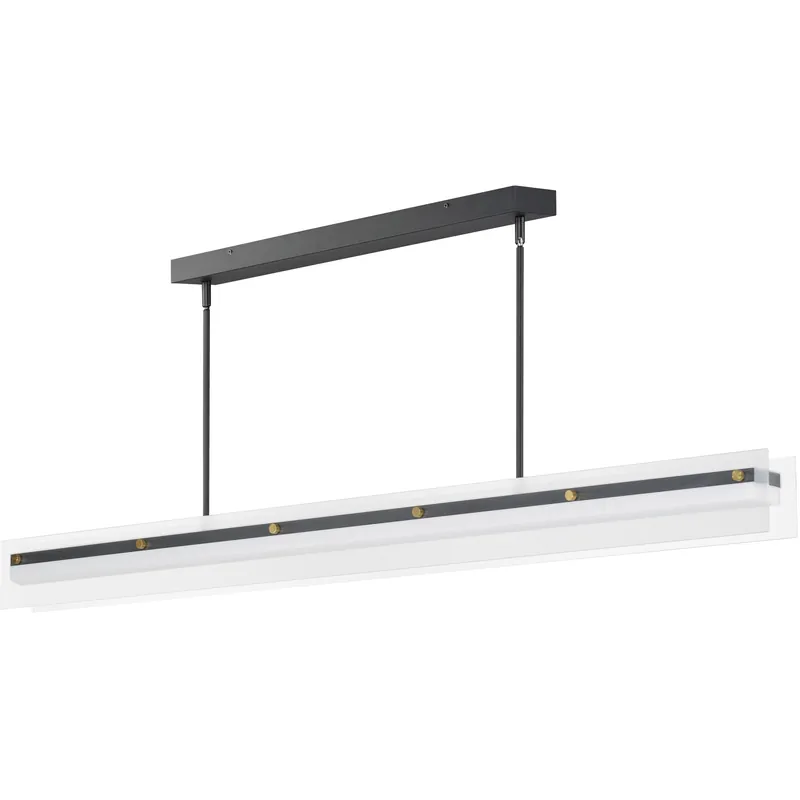 Spectre LED 61.5 inch Black and Natural Aged Brass Linear Pendant Ceiling Light Shop Now
