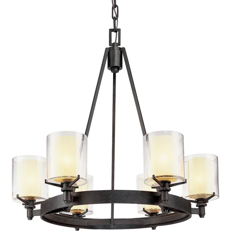 Must Have Arcadia 6 Light 27 inch Textured Iron Chandelier Ceiling Light