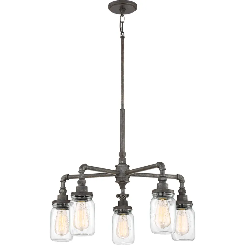 Flash Sale Squire 5 Light 26 inch Rustic Black Chandelier Ceiling Light