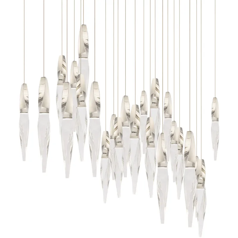 While Supplies Last Beyond Kindjal LED 12 inch Polished Nickel Multi-Light Pendant Ceiling Light, Linear Canopy
