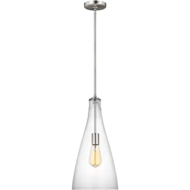 Free Delivery Arilda 1 Light 9 inch Brushed Nickel Pendant Ceiling Light