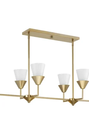 Clearance Pinellas 6 Light 50 inch Soft Gold Linear Chandelier Ceiling Light, Design Series
