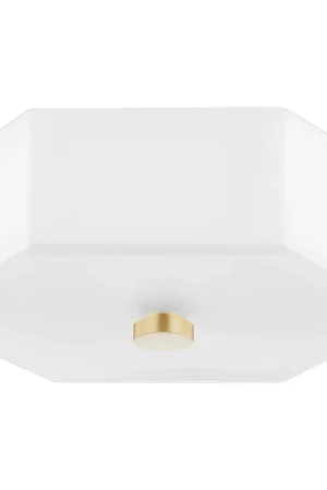 Budget Lizzie LED 11 inch Aged Brass/Polished Nickel Flush Mount Ceiling Light