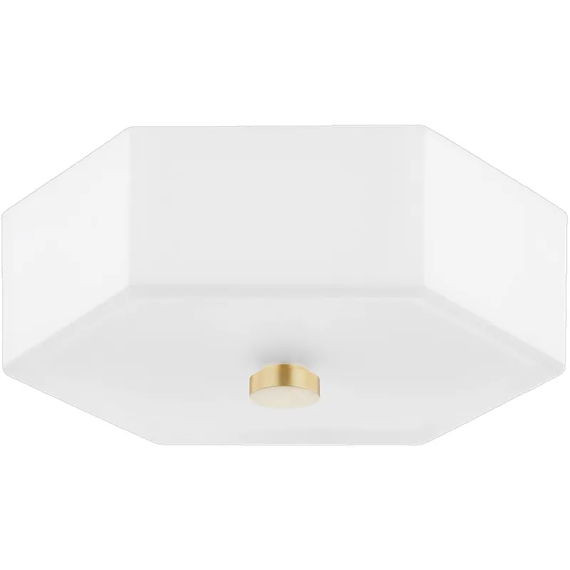Budget Lizzie LED 11 inch Aged Brass/Polished Nickel Flush Mount Ceiling Light