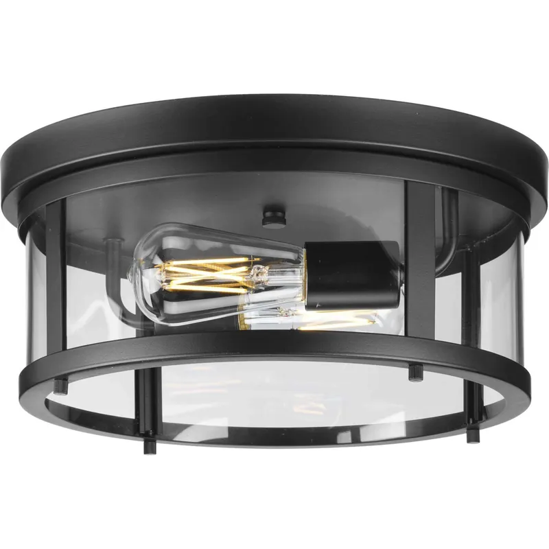 Gunther 2 Light 12.63 inch Matte Black Flushmount Ceiling Light Discount
