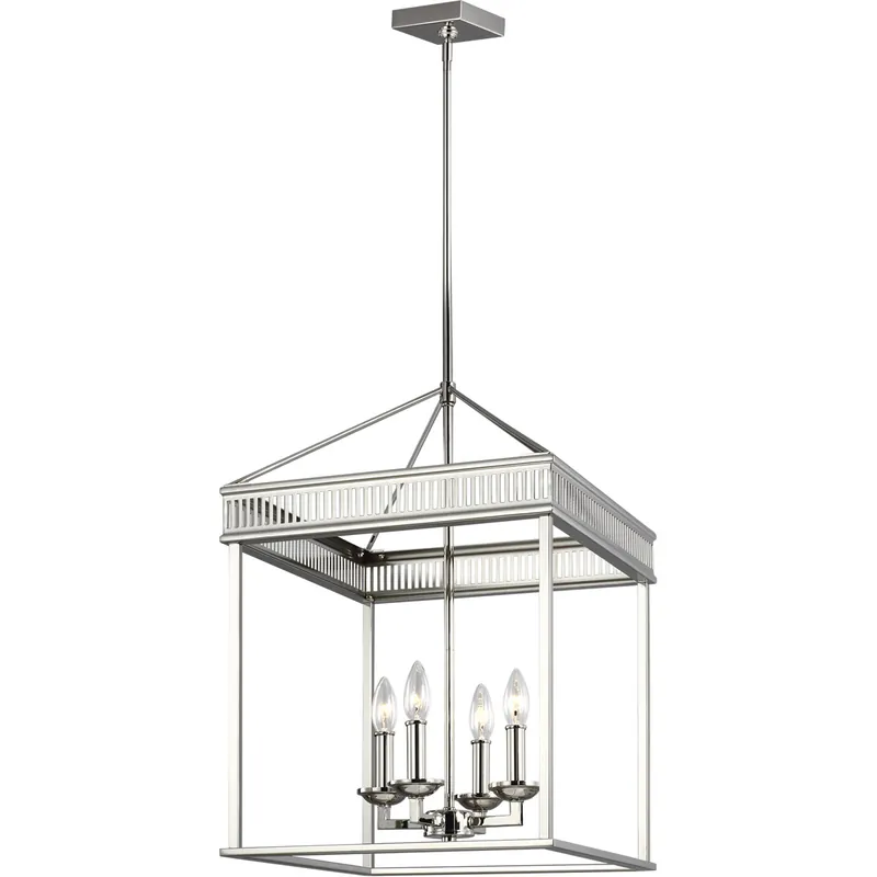 Sean Lavin Woodruff 4 Light 16 inch Polished Nickel Lantern Chandelier Ceiling Light New Arrival