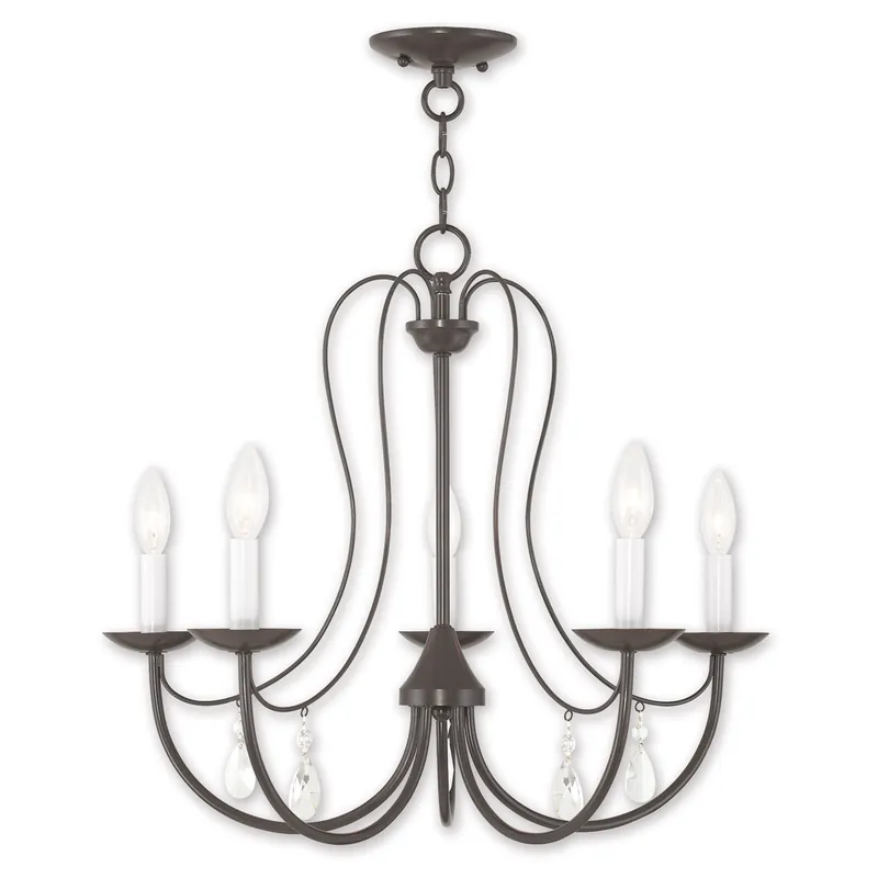 Worldwide Shipping Mirabella 5 Light 24 inch English Bronze Chandelier Ceiling Light
