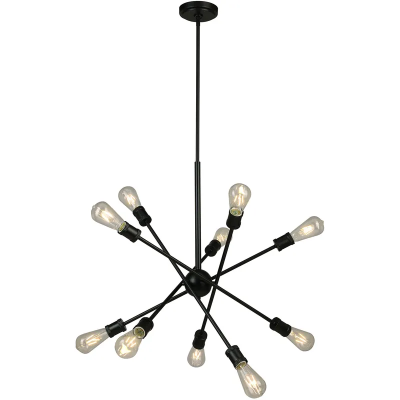 Etris Row 10 Light 26.89 inch Black Pendant Ceiling Light Modern