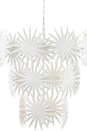 Bismarkia 13 Light 43.5 inch Gesso White Chandelier Ceiling Light, Large, Marjorie Skouras Collection Best Seller