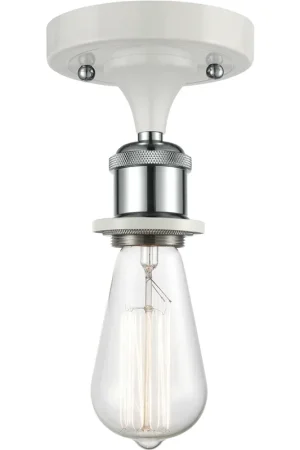 Ballston Bare Bulb LED 5 inch White and Polished Chrome Semi-Flush Mount Ceiling Light, Ballston Best Seller
