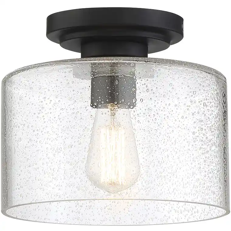Logan 1 Light 10 inch Matte Black Semi-Flush Ceiling Light Top Pick