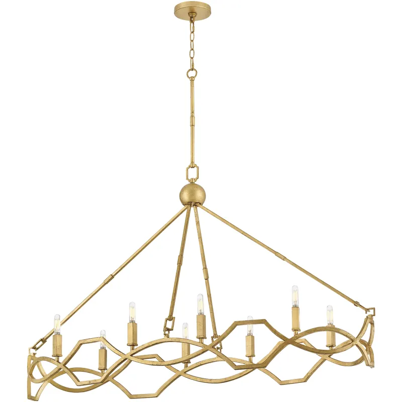 Leona 8 Light 49 inch Distressed Brass Chandelier Ceiling Light Budget