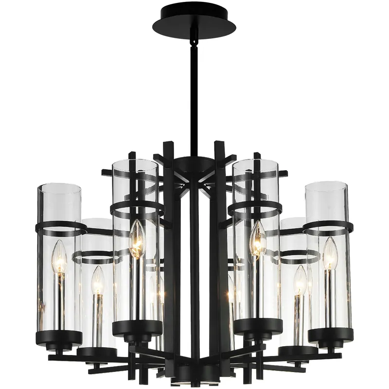 Popular Sierra 8 Light 26 inch Black Up Chandelier Ceiling Light