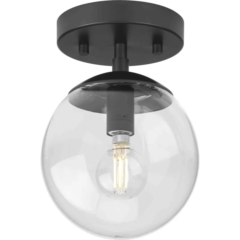 Warranty Included Atwell 1 Light 5.87 inch Matte Black Semi-flush Ceiling Light