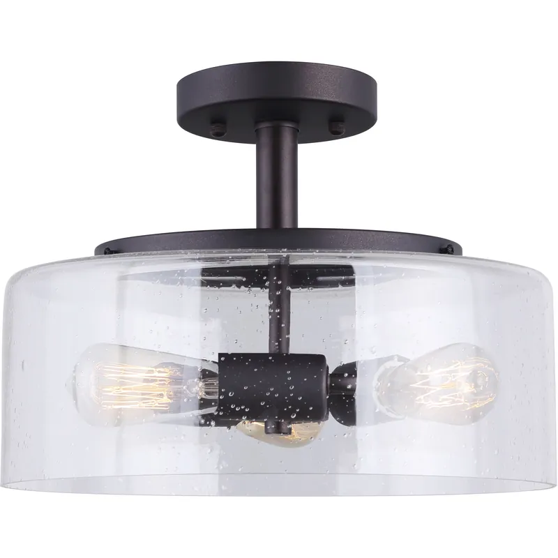 Direct From Factory Madison 3 Light 13 inch Oil Rubbed Bronze Semi-Flush Ceiling Light