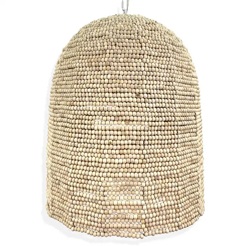 Order Now Whitaker 1 Light 18.5 inch Natural Wood Pendant Ceiling Light
