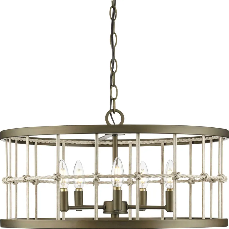 Lattimore 5 Light 22 inch Aged Brass Chandelier Ceiling Light, Design Series New Arrival