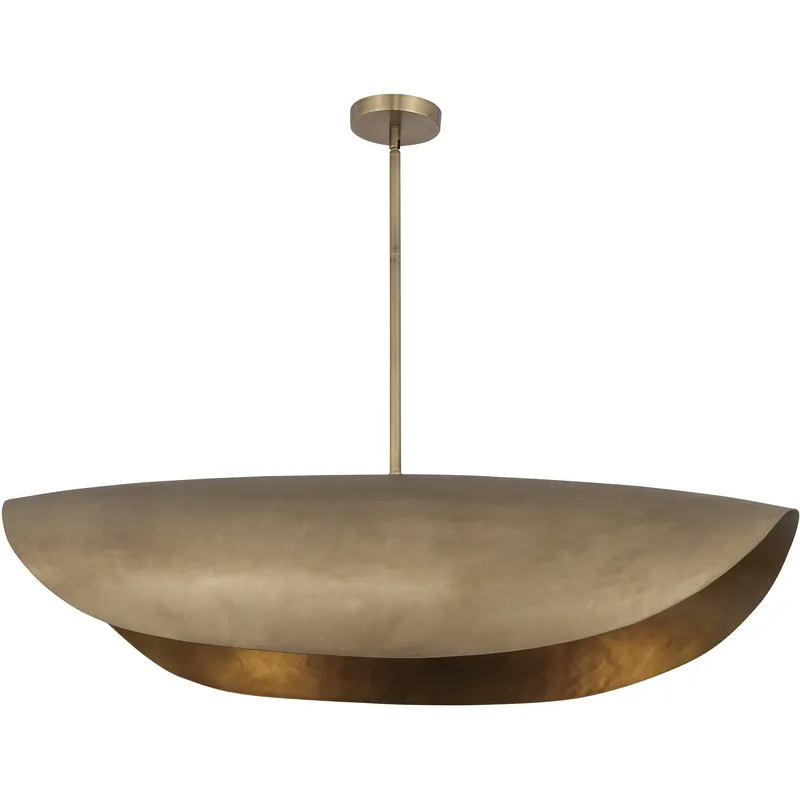 Denarii 2 Light 43 inch Natural Gold Linear Pendant Ceiling Light Exclusive Offer