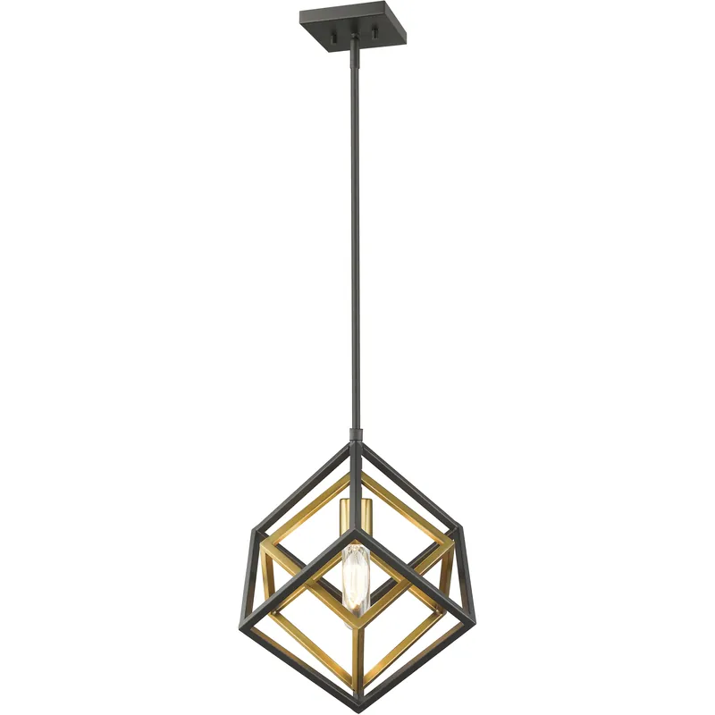 Euclid 1 Light 12 inch Olde Brass and Bronze Pendant Ceiling Light Reduced Price