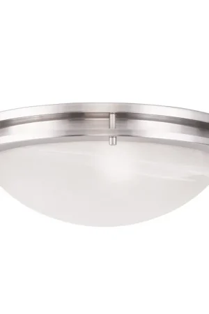 Bargain Ariel 3 Light 17 inch Brushed Nickel Flush Mount Ceiling Light