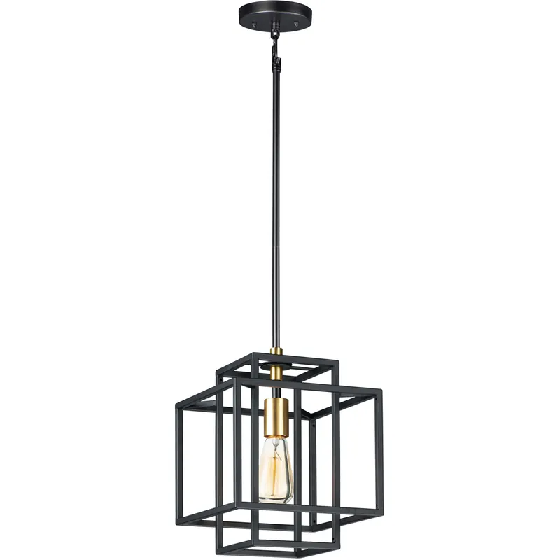 Genuine Liner 1 Light 10 inch Black/Satin Brass Single Pendant Ceiling Light