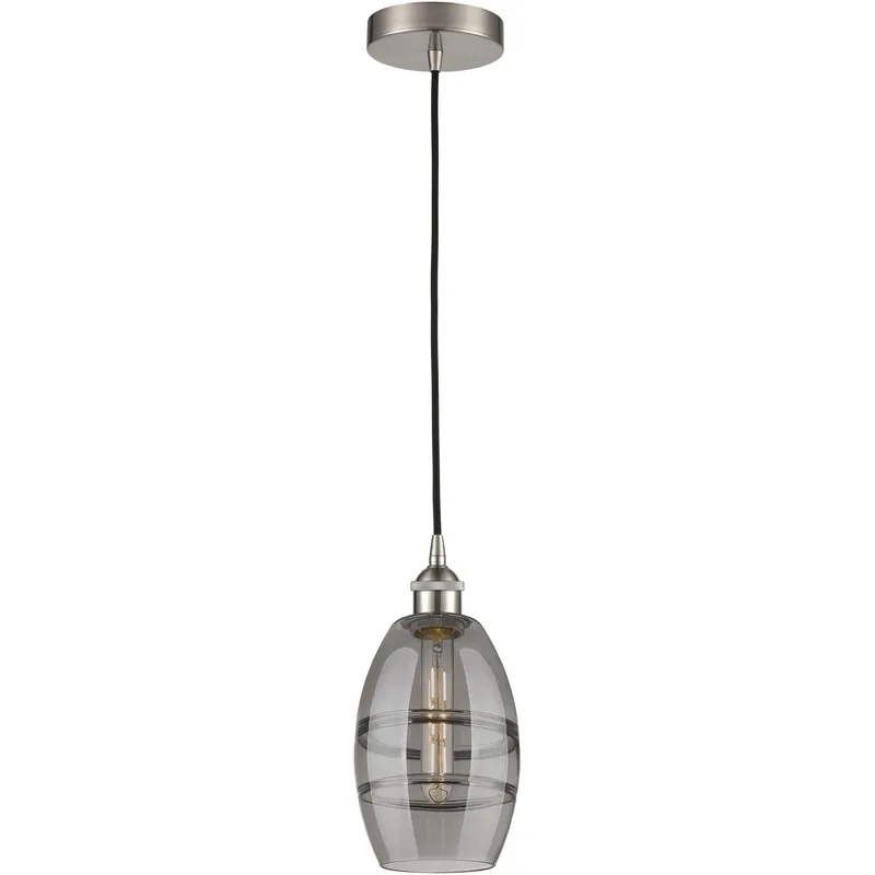 Edison Vaz 1 Light 5.88 inch Brushed Satin Nickel Cord Hung Mini Pendant Ceiling Light Free Returns