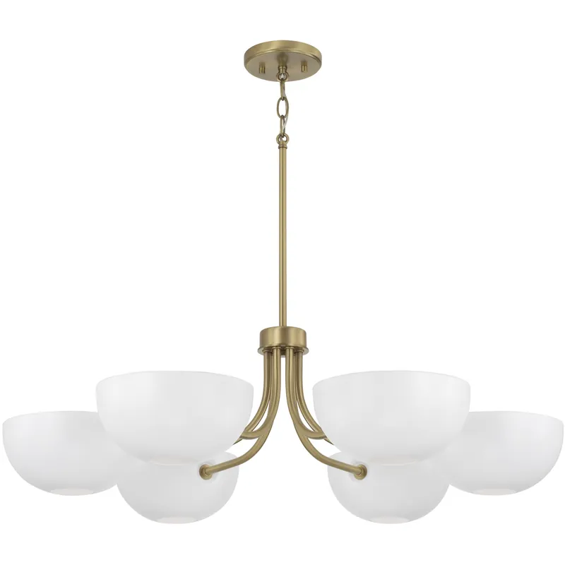 Clearance Reece 6 Light 34 inch Aged Brass Chandelier Ceiling Light