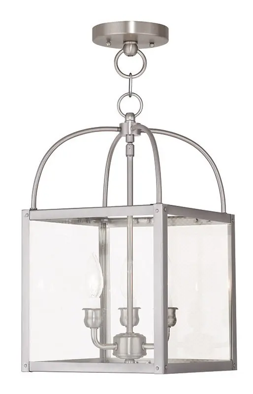 Milford 3 Light 10 inch Brushed Nickel Convertible Mini Pendant/Ceiling Mount Ceiling Light Professional Grade