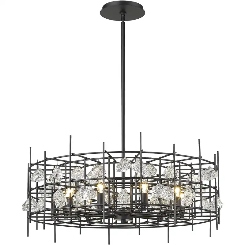 Garroway 9 Light 32 inch Matte Black Chandelier Ceiling Light Worldwide Shipping